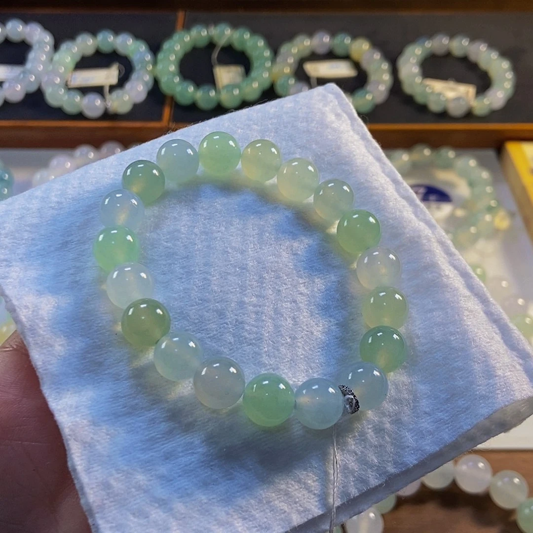 定制翡翠未镶嵌翡翠手串卡9.8