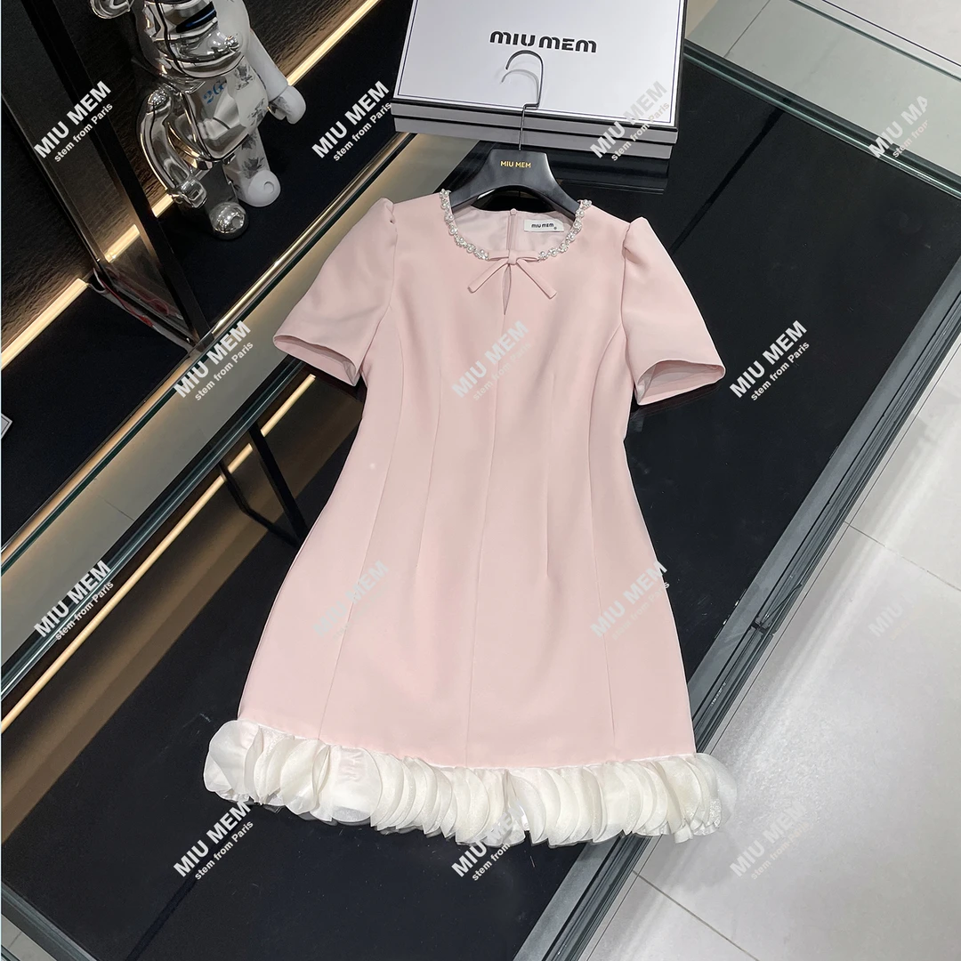 【花间柔光】收腰修身甜美显瘦夏季少女法式连衣裙女DY6449