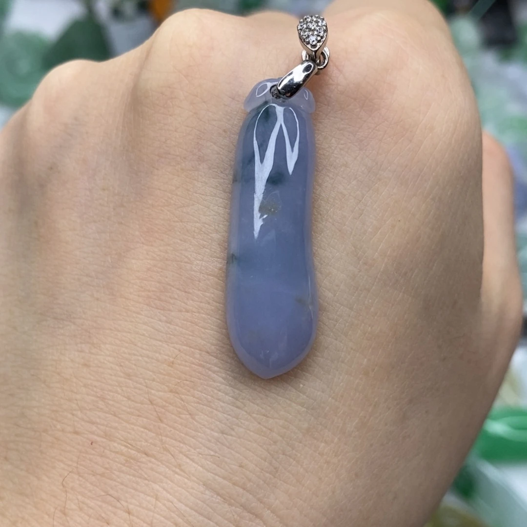 翡翠银S925镶嵌颈饰福瓜