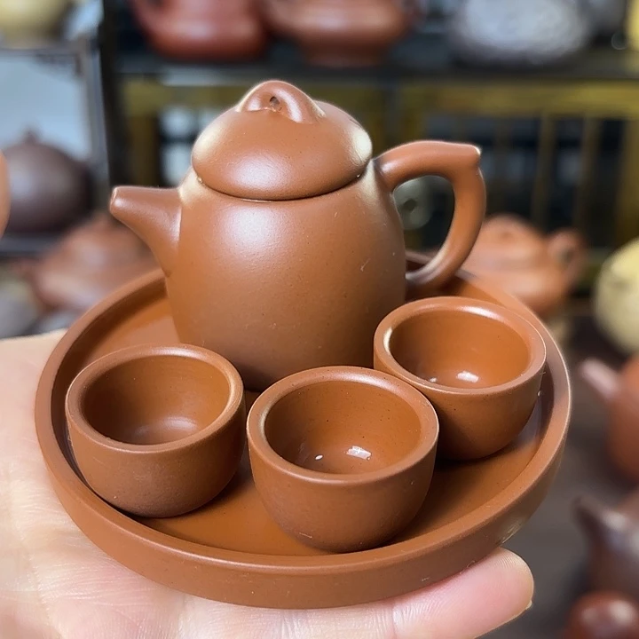 紫砂茶宠汲直 一壶三杯