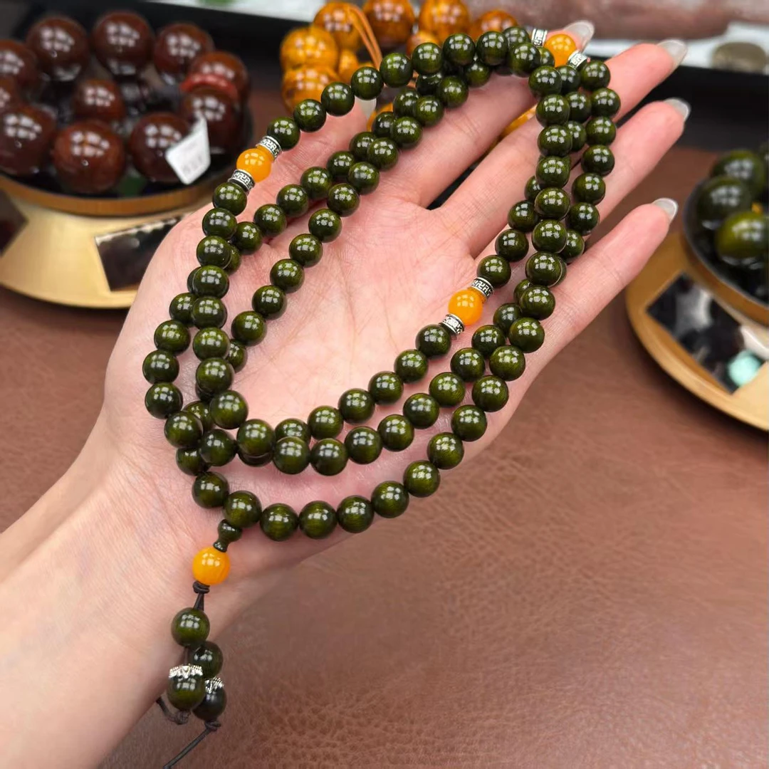 金丝楠珠串0.8金丝楠脖挂  【933】