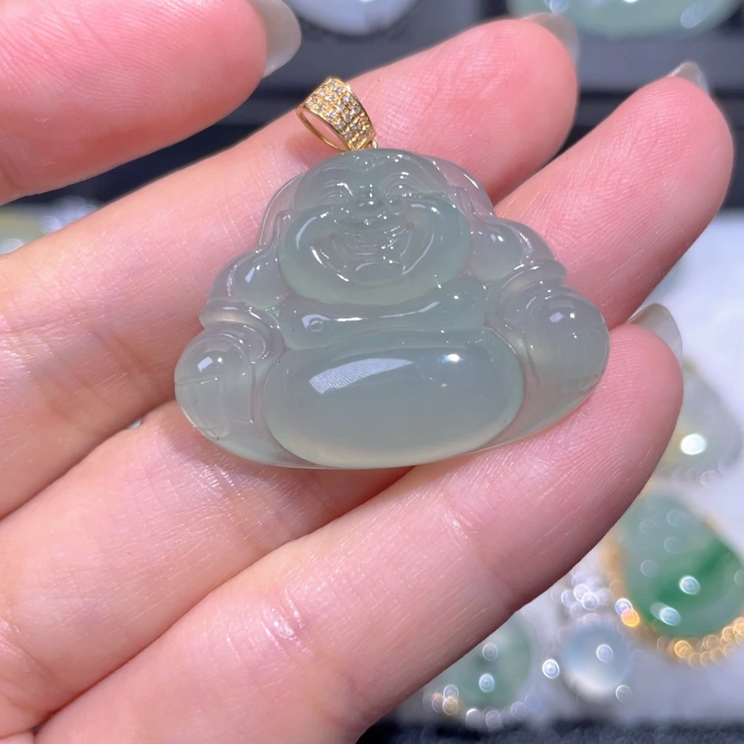 颈饰18K金镶嵌翡翠翡翠