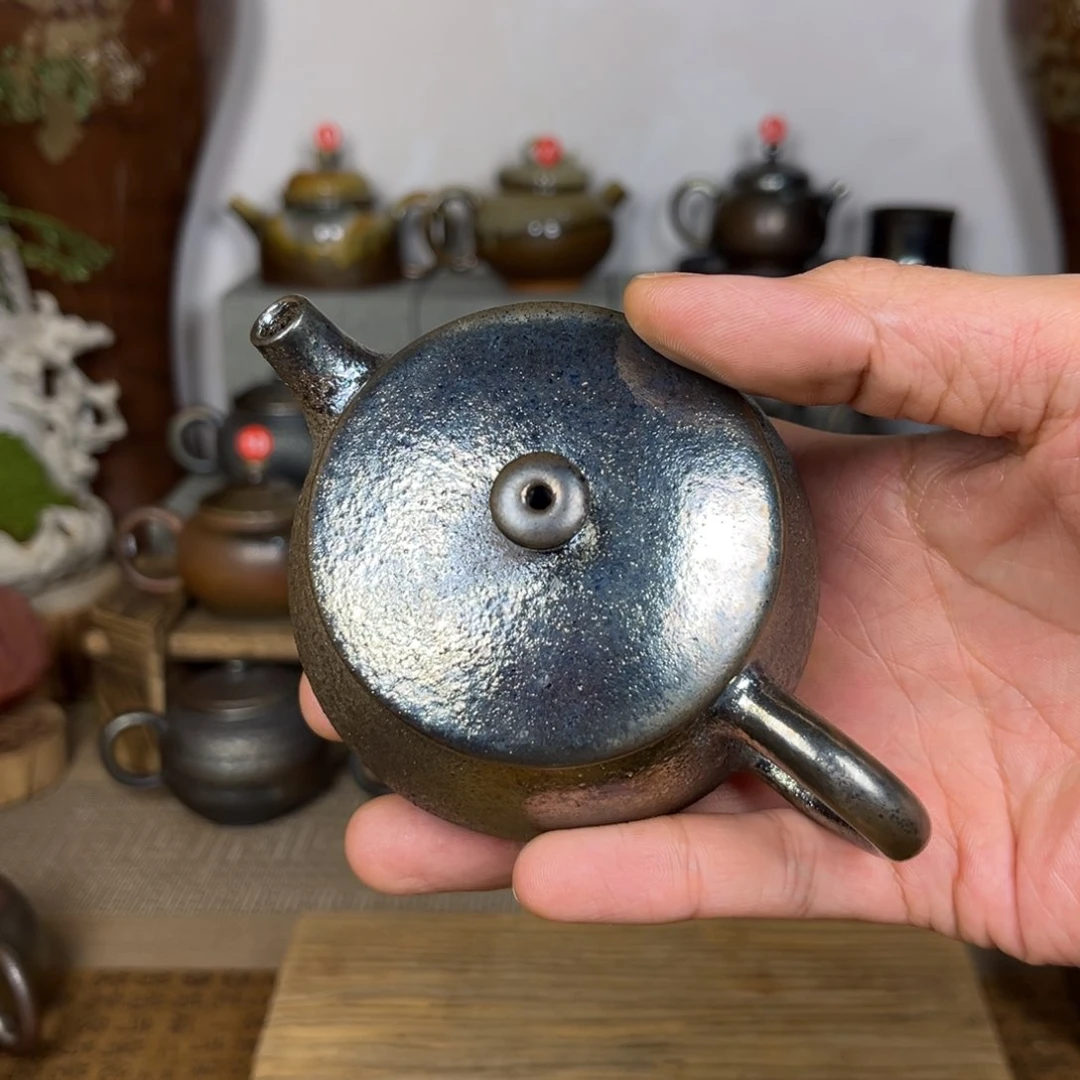 壶建水紫陶紫泥柴烧宽口汉瓦150c c