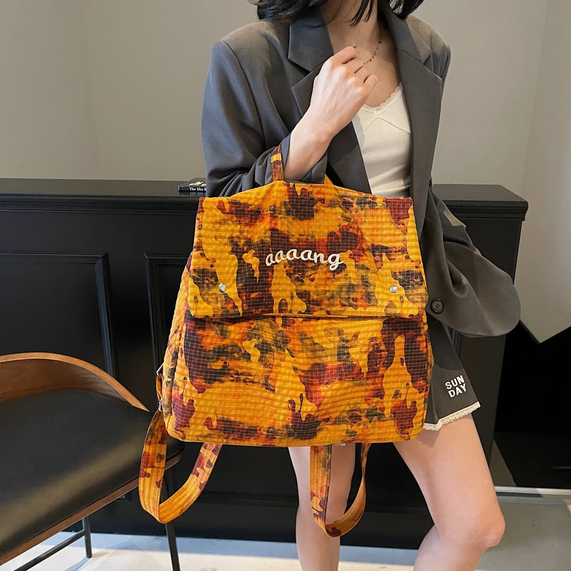 -ZSYGBB-韩版小众设计时尚复古迷彩双肩包秋季新款洋气百搭双肩包