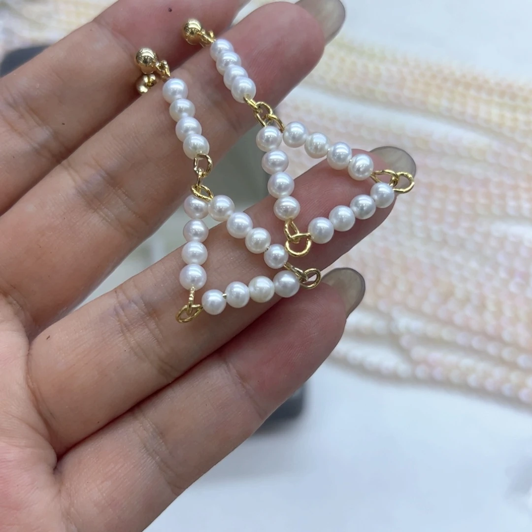 合金淡水珍珠耳饰