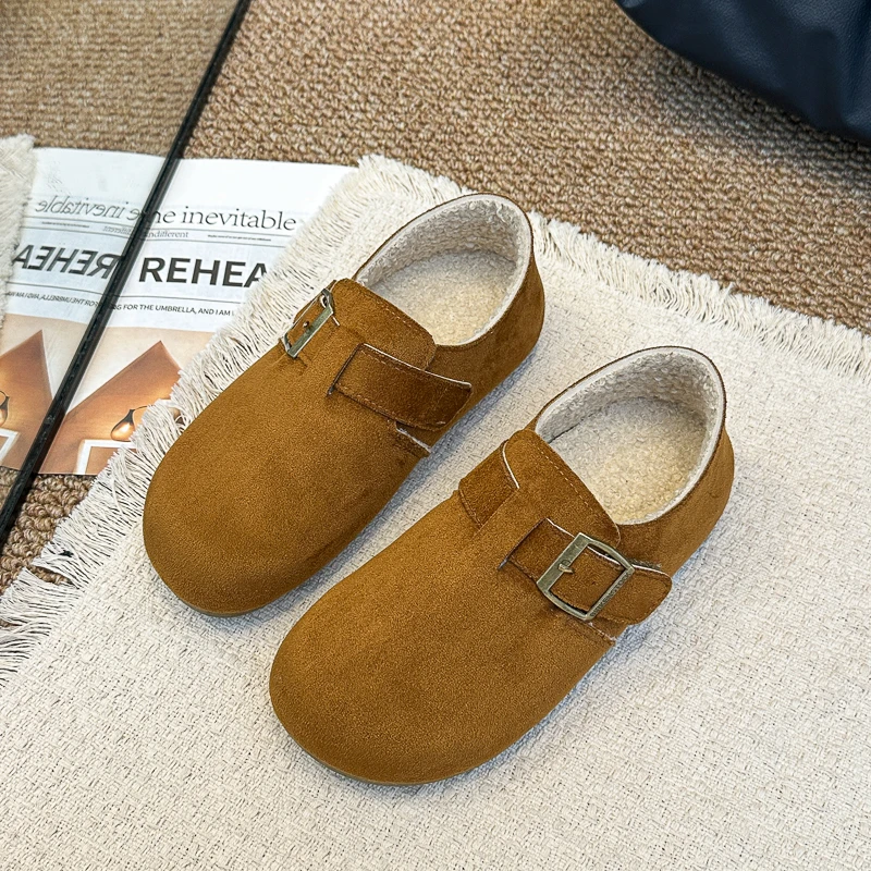 加绒全包勃肯鞋2025新款冬季复古百搭爆款软底舒适一脚蹬保暖女鞋