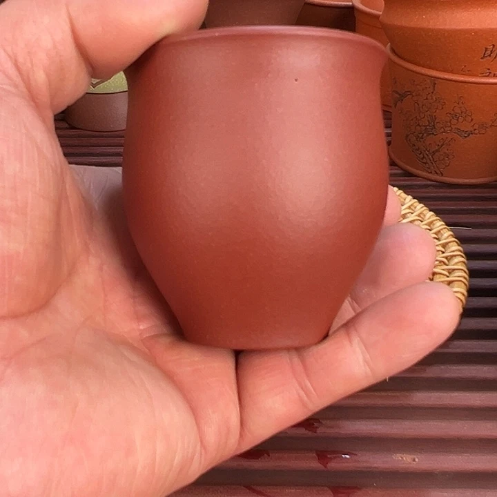 紫砂茶杯原矿紫泥铃铛杯100cc