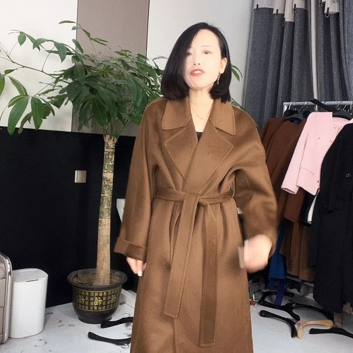双面呢大衣M码浴袍长款
