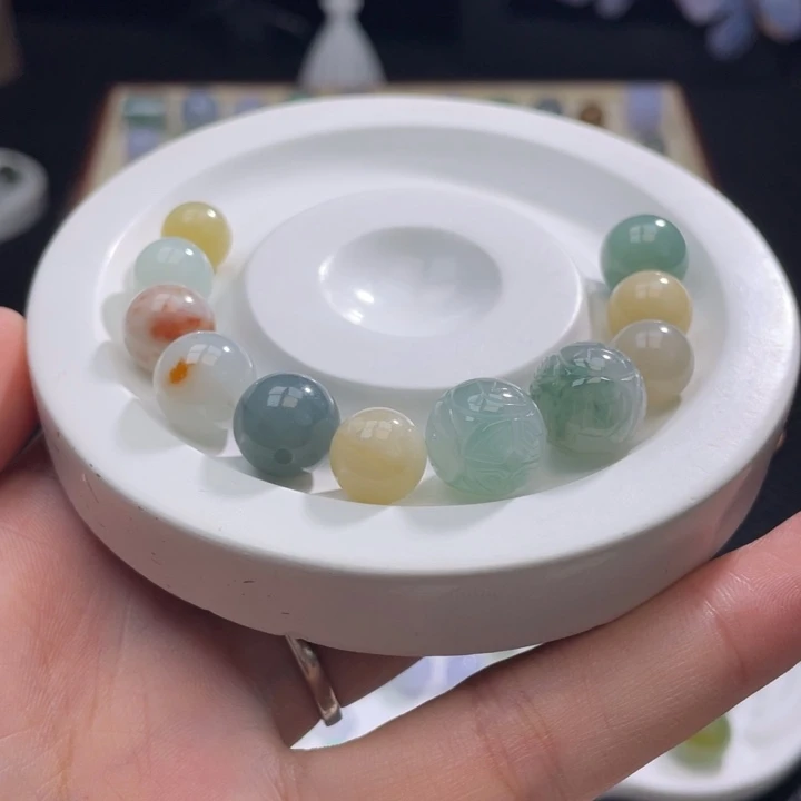 未镶嵌定制翡翠圆珠卡9-12➕亏漏多样性选一发不鉴赏