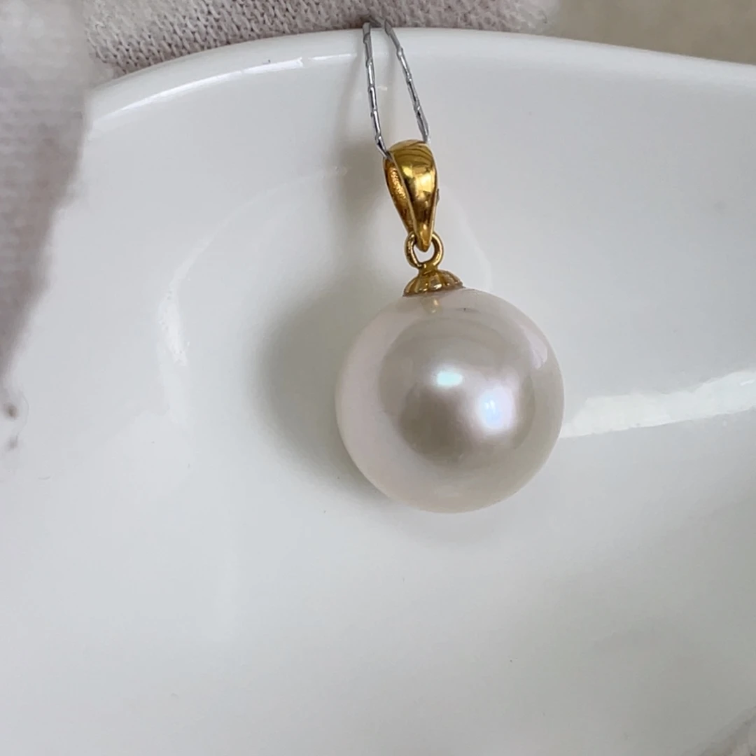 淡水珍珠18K金镶嵌颈饰12mm