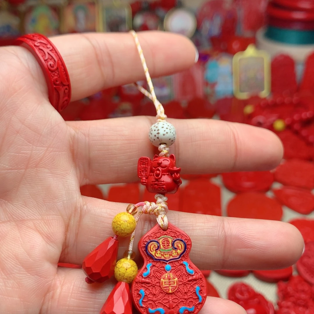 天然辰砂工艺品朱砂手机坠