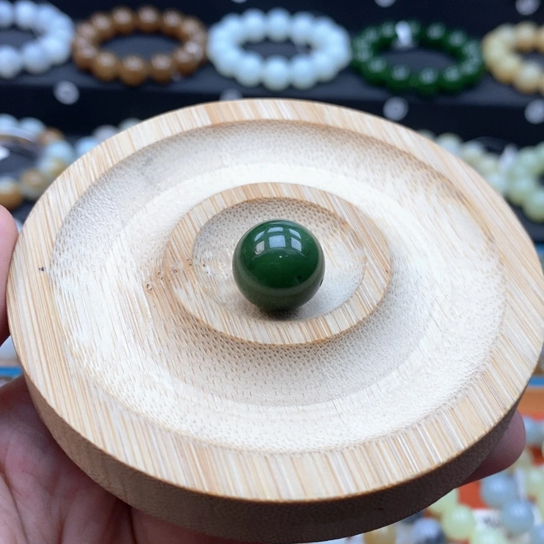 和田玉未镶嵌手串Q卡16碧玉