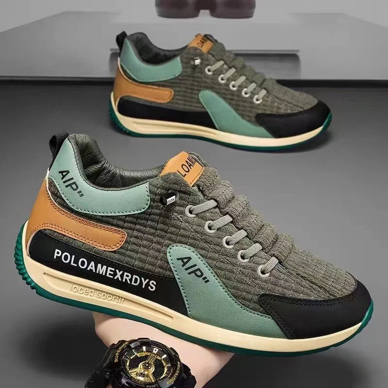 爆款男鞋新款灯绒芯潮流保暖休闲运动男士四季一脚蹬阿甘潮鞋