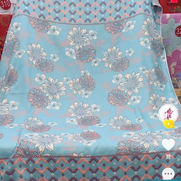 【910蓝色水莲花床盖200×230cm】～多层纱布棉床盖