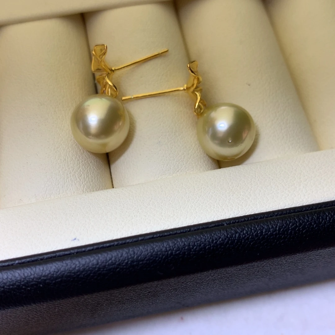 海水珍珠耳饰银S925镶嵌