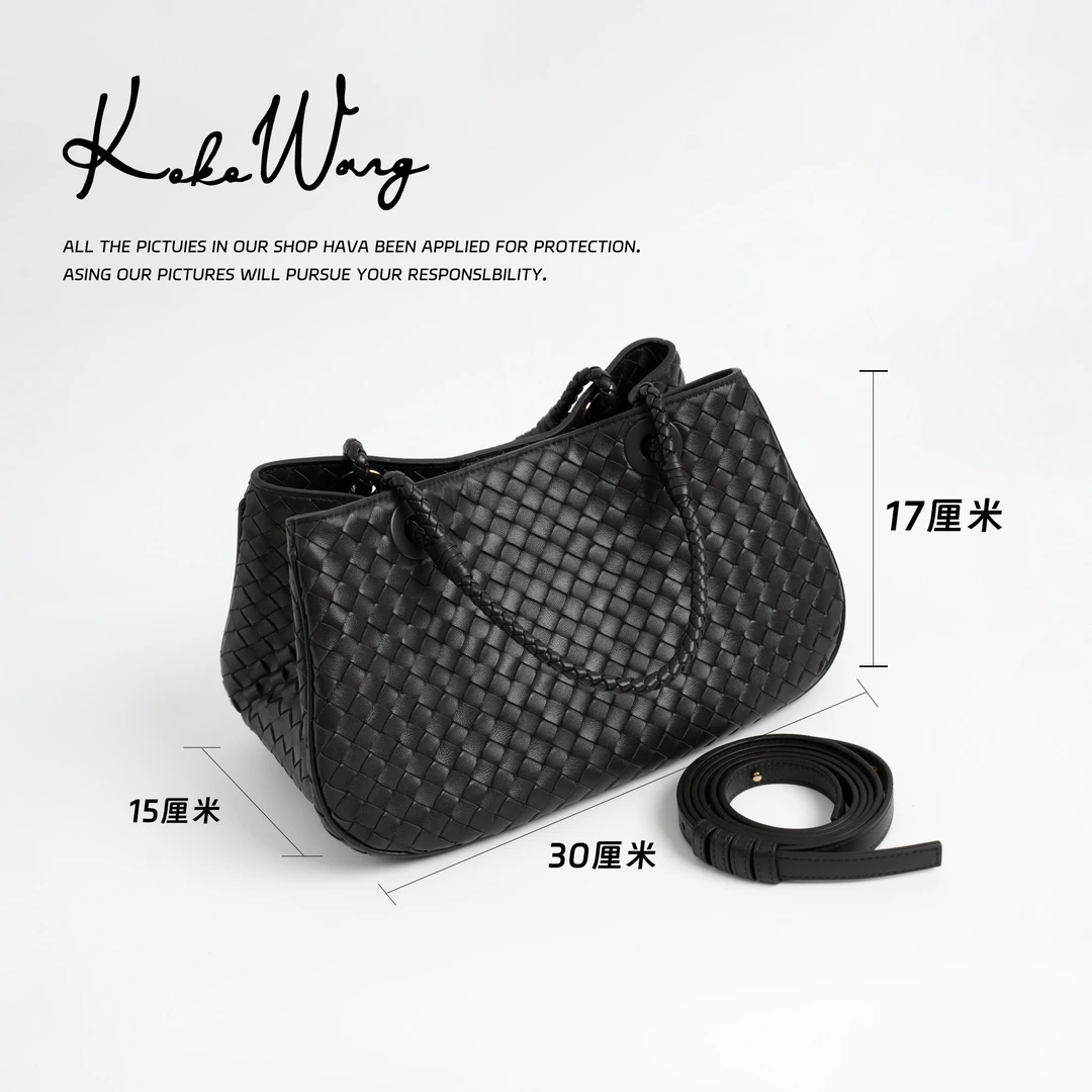 KOKO WANG秋冬小众设计款复古编织羊皮时尚手提斜挎包X0995I13S01