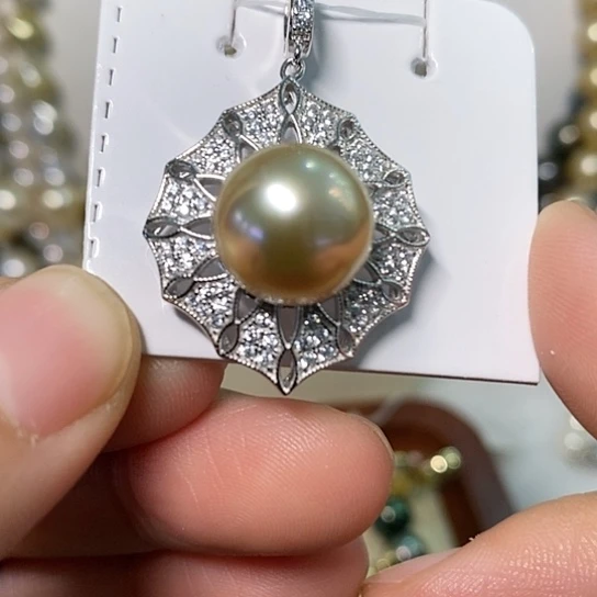 海水珍珠颈饰银S925镶嵌12-13