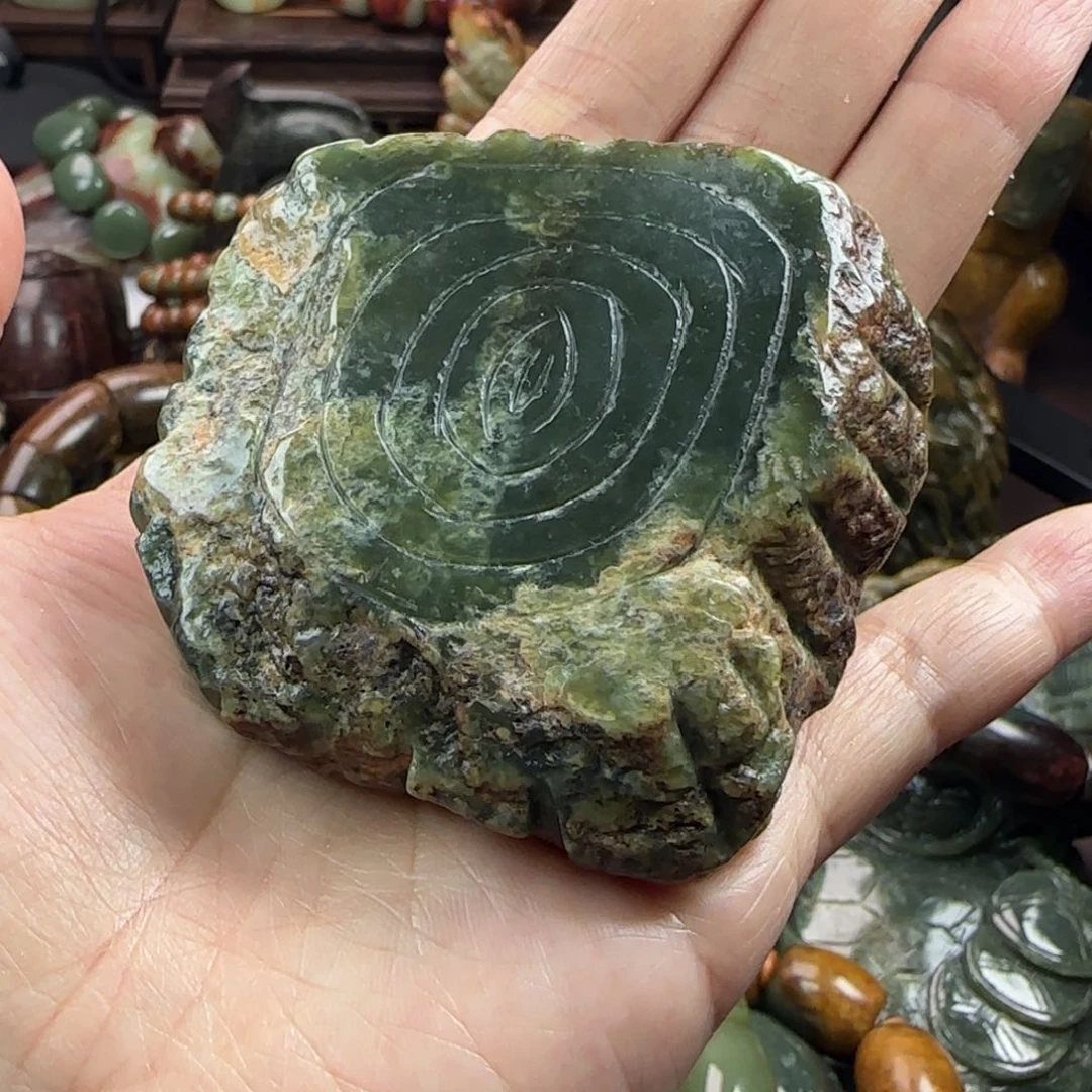 岫岩河磨玉（透闪石质玉）手把未镶嵌