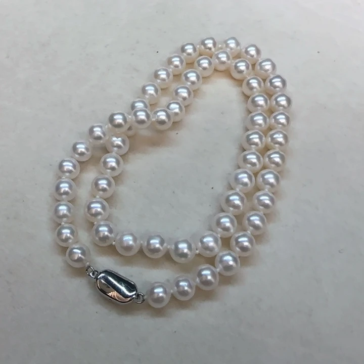 项链淡水珍珠银S925镶嵌