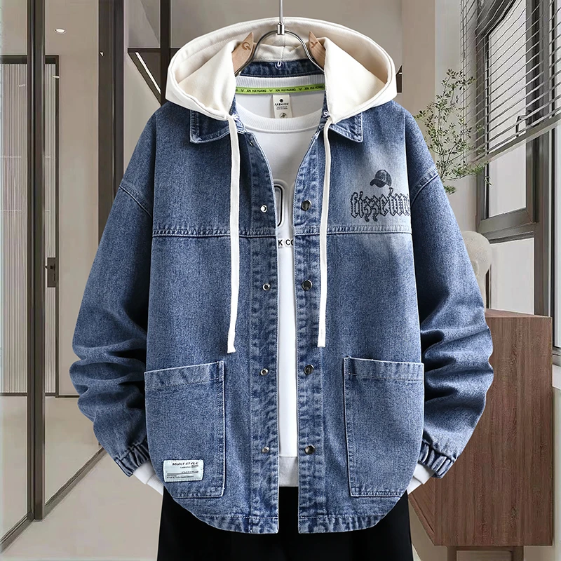 2025春秋季新款牛仔外套男款青少年学生休闲百搭宽松加厚帅气夹克