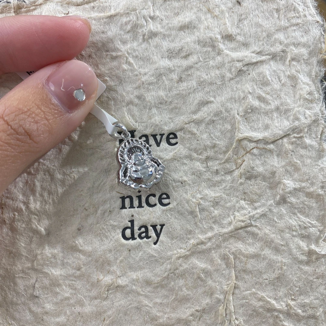 铂金950车花佛吊坠