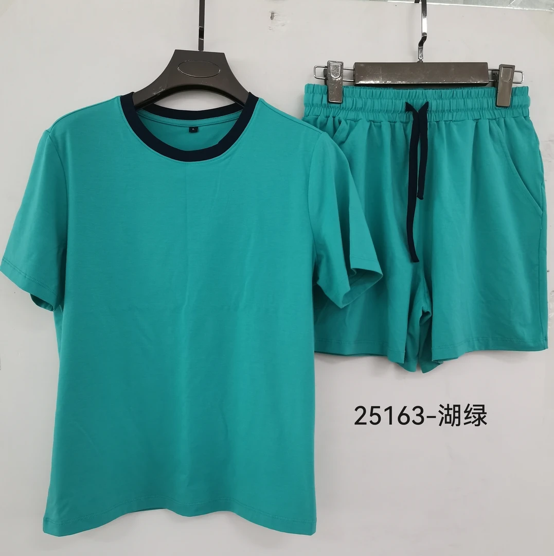 【卓邦】女款圆领短袖套装 休闲运动 25163