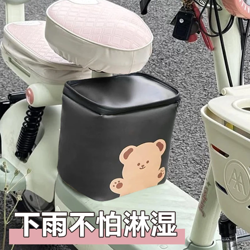 电瓶车挂带置物袋座椅新款防泼水通用防晒前置收纳袋大容量电动车