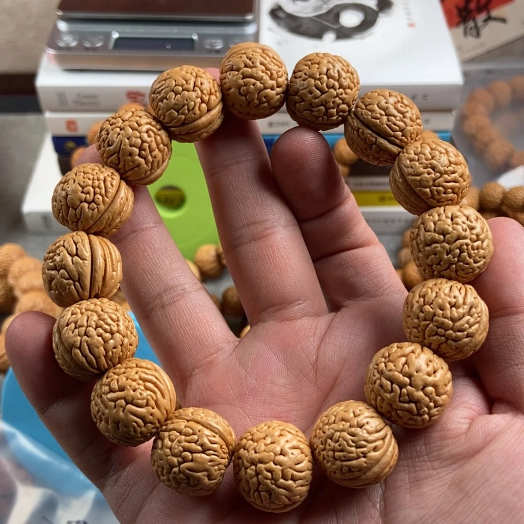 桃核手串脑纹肥脐桃核手串18-19