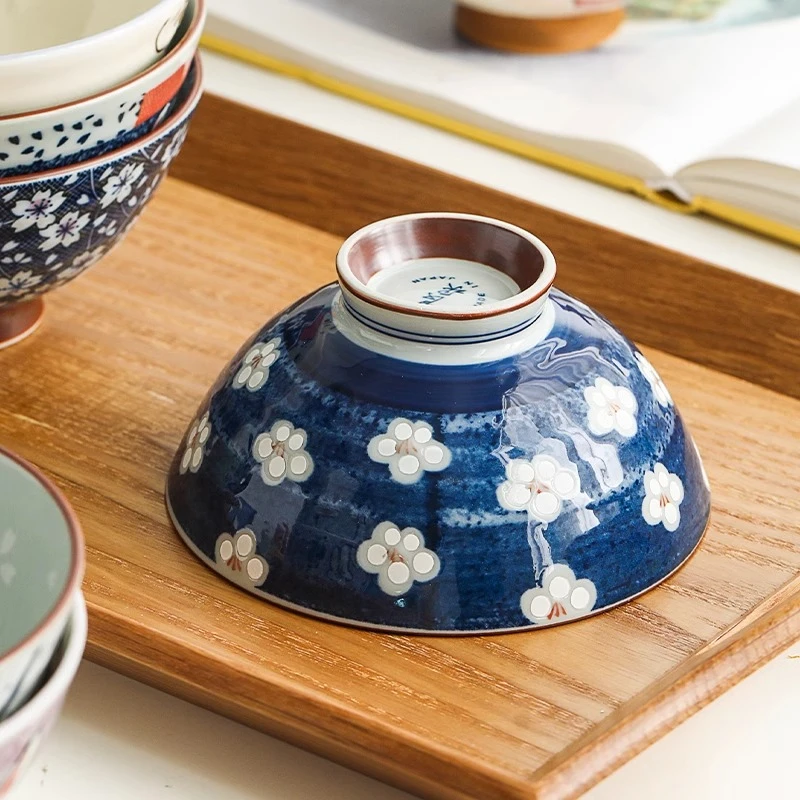 小鹿田烧日本进口特色创意日式餐具卡通可爱粉色米饭汤面碗家用