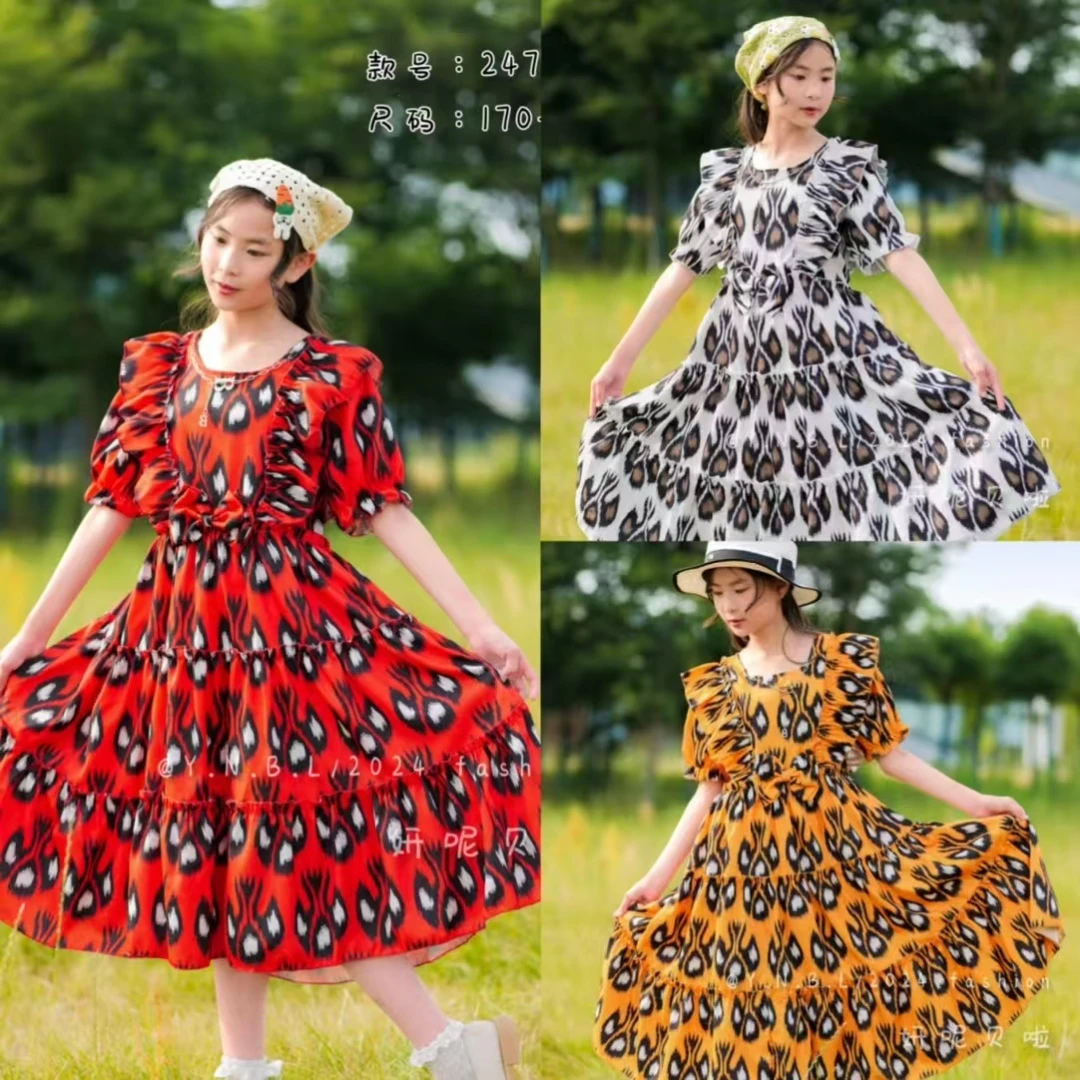 新款儿童点点裙学生领夏季