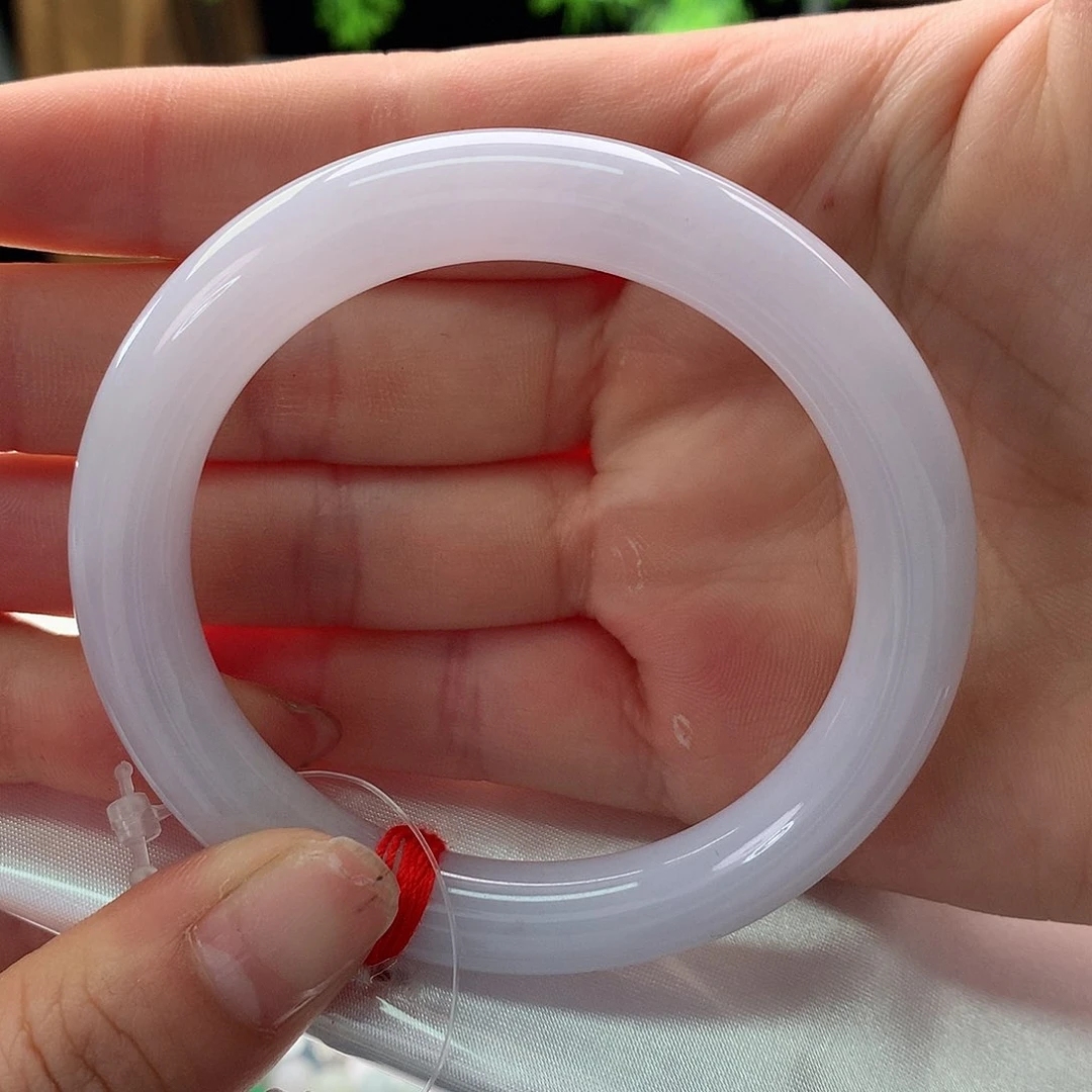 翡翠手镯未镶嵌52.7粉春美人条