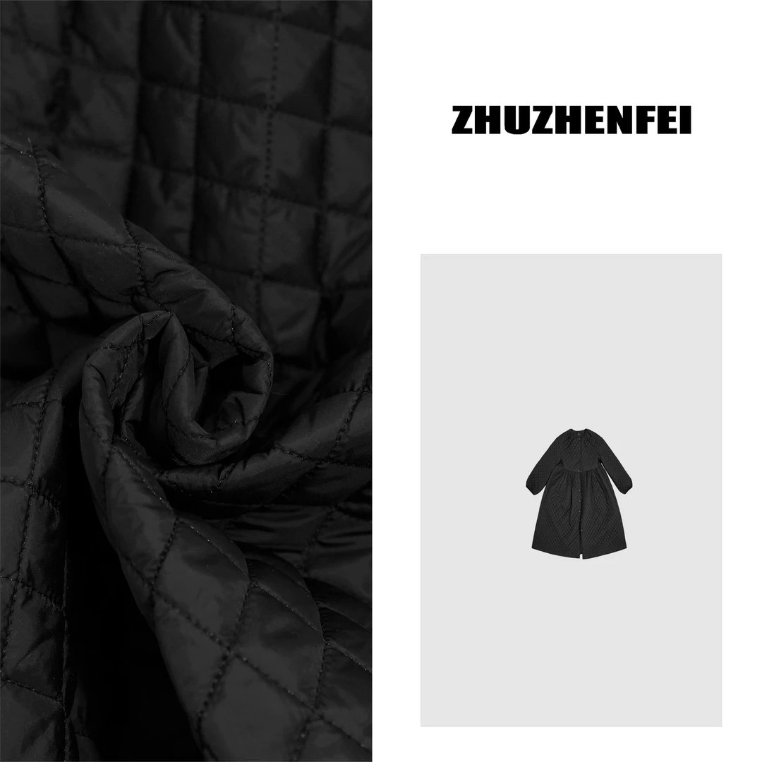 设计师原创新款黑色长款蓬蓬个性百搭中长款棉服Z344307