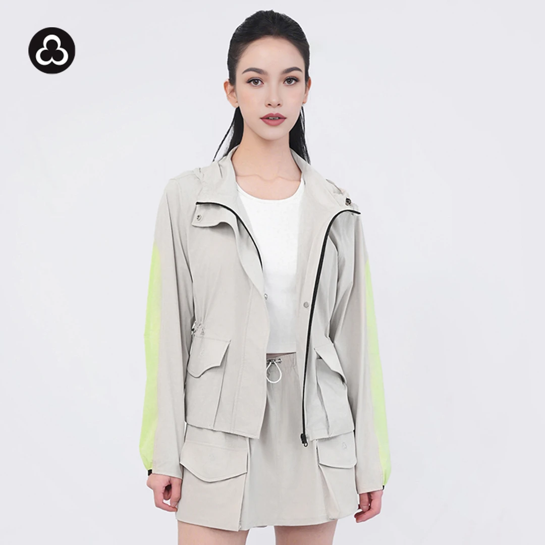 飘飘防晒衣时尚工装外套女连帽休闲运动户外夹克31200