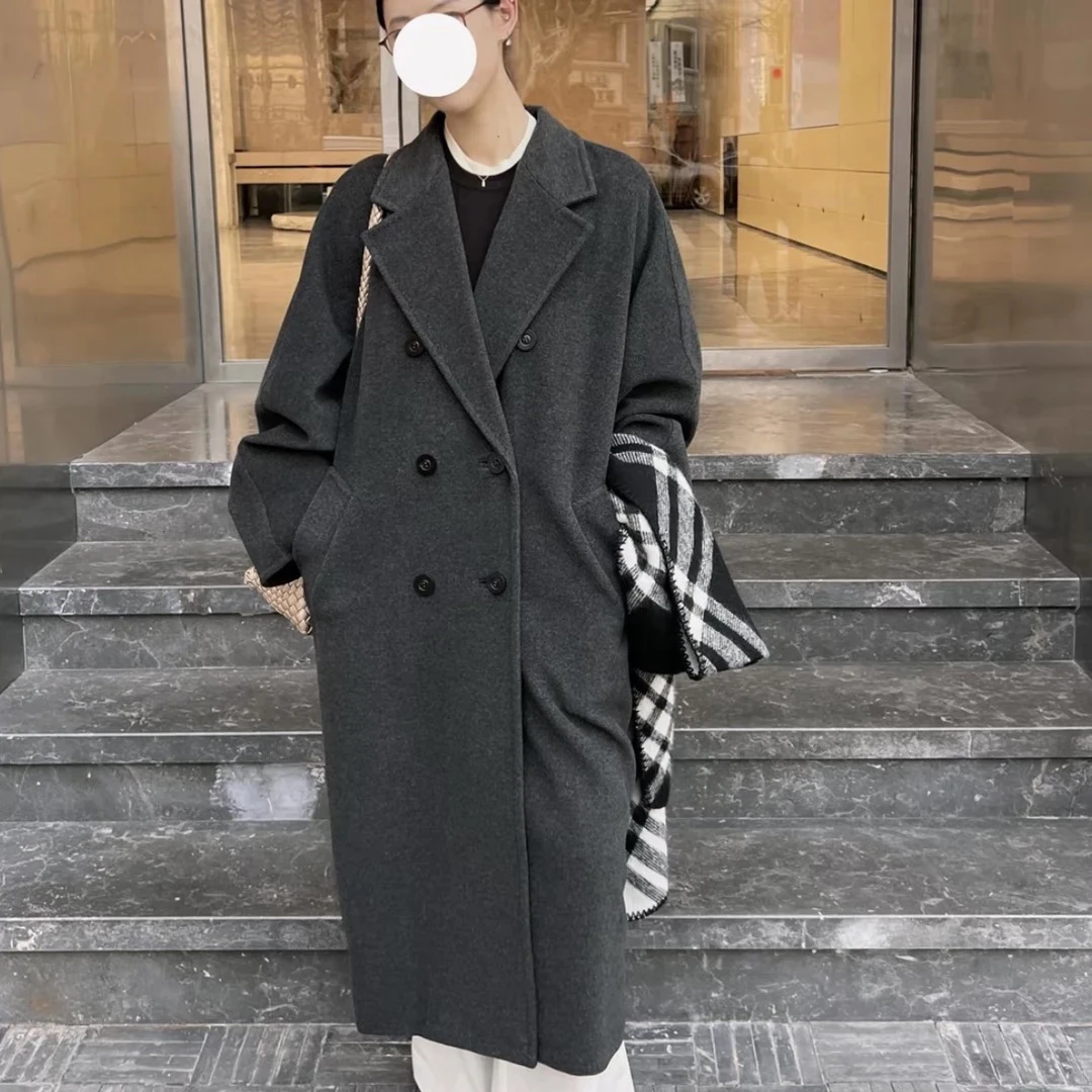 未使用 MaxMara maxmara101801深灰色大衣外套