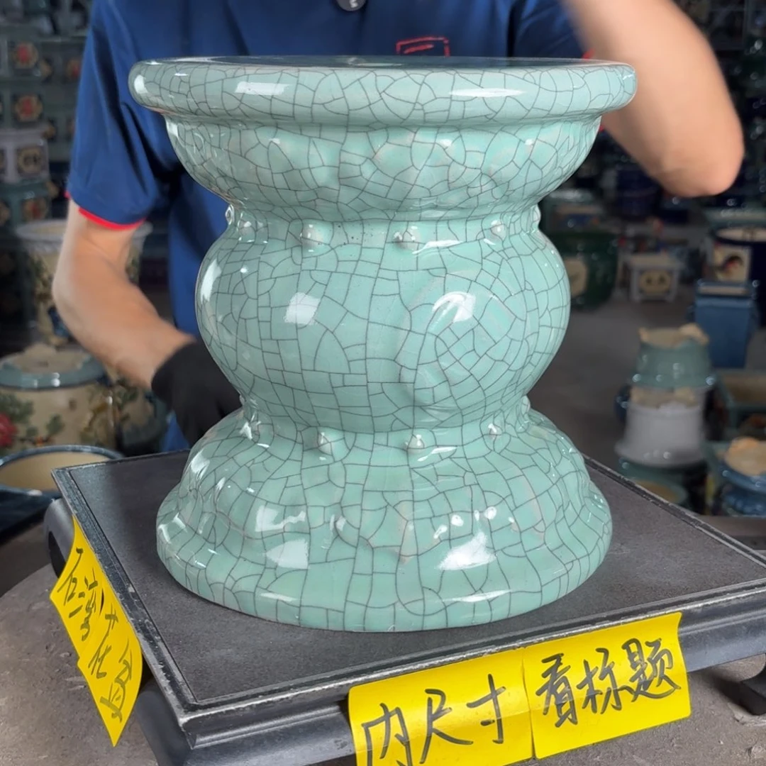 一风堂石湾花盆 面23高23底部高温裂