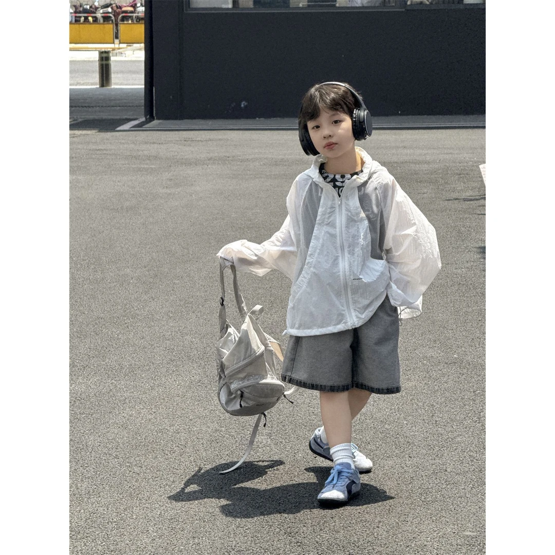 in 爱：nl25夏季韩版男童透气防晒衣儿童防紫外线连帽外套90872