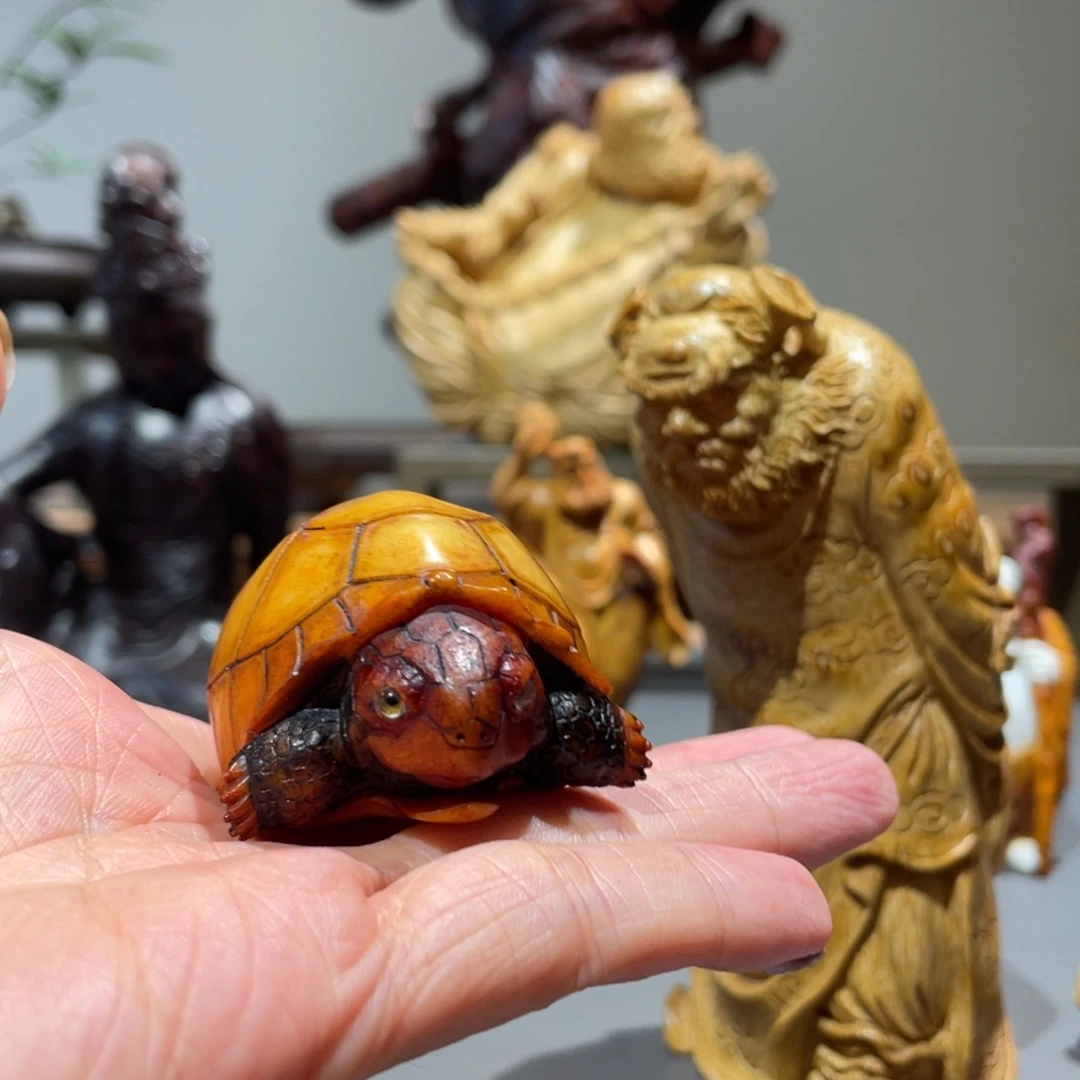 野***觉木质鹿角工艺品摆件
