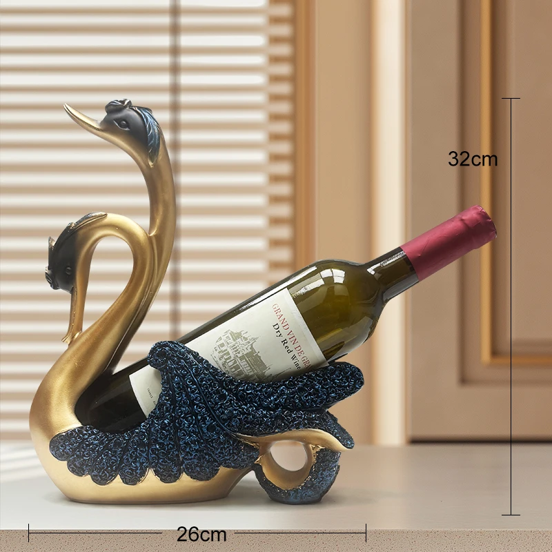欧式酒柜装饰品摆件简约现代家居客厅天鹅红酒架乔迁新居结婚礼物
