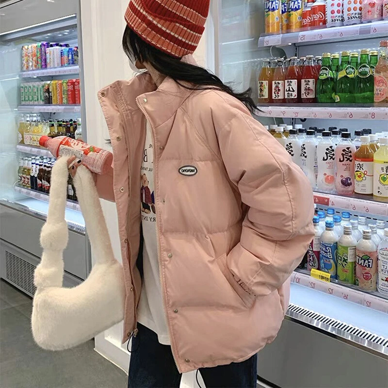 【Y001】女短款克莱因蓝韩版面包服宽松白鸡鸭鹅冬季加厚外套