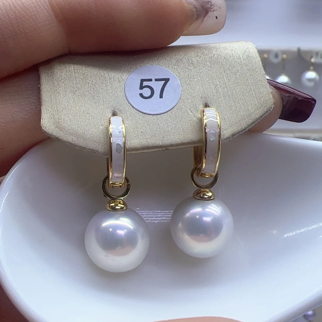 淡水珍珠耳饰银S925镶嵌