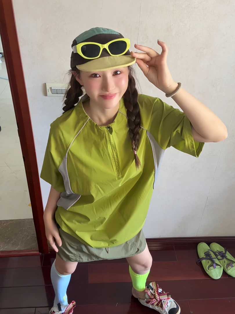 户外骑行跑步吸湿排汗男女时尚拼色半拉链短袖T恤POLO衫C1508