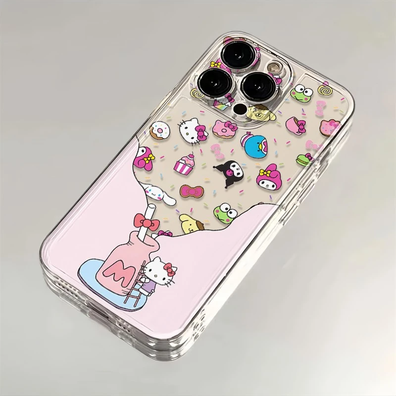 漂流瓶凯蒂猫适用苹果16手机壳iPhone15Plus卡通14防摔13透明12软