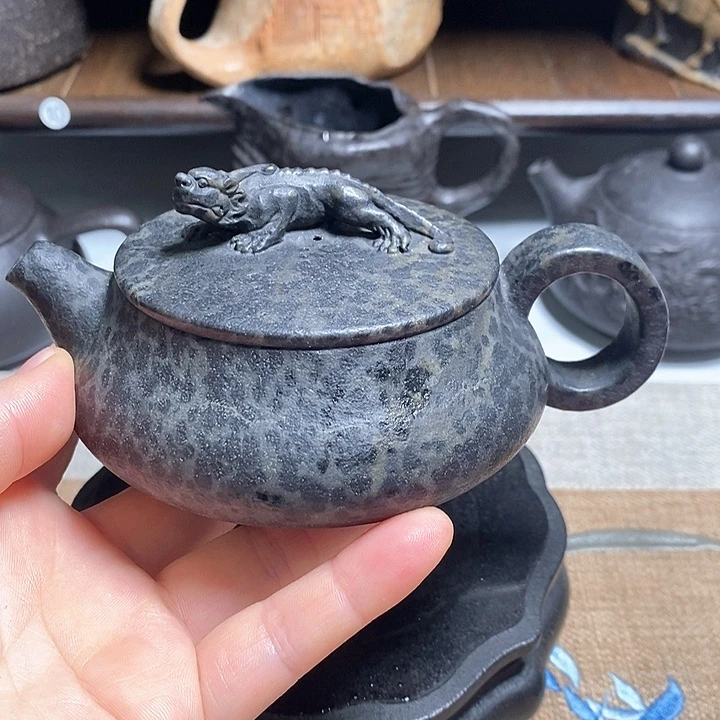 紫砂茶壶貔貅壶冰碛岩