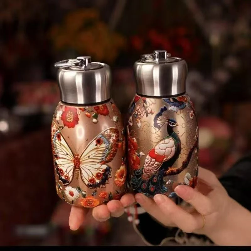 保温杯复古水杯便携女高颜值不锈钢保温杯户外野炊