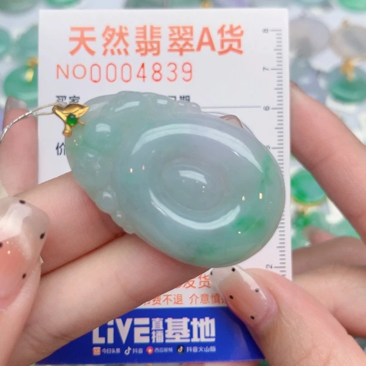 翡翠18K金镶嵌颈饰福贝