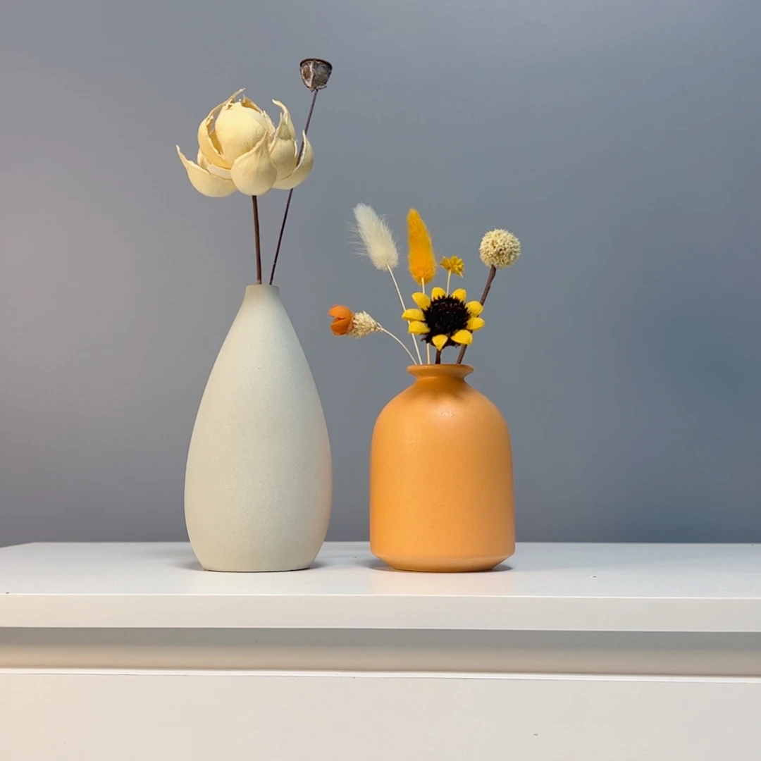 陶瓷花瓶景德镇手作陶瓷花瓶摆件无孔