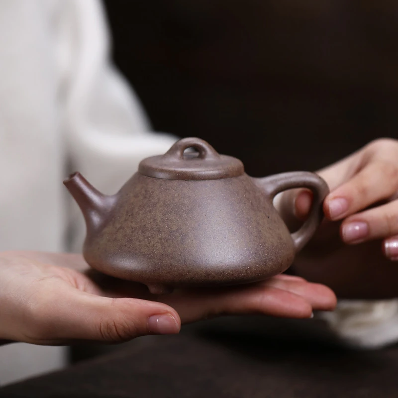 大吉羊柴烧 宜兴紫砂壶茶壶 本山绿泥子冶石瓢160ml庄泽明