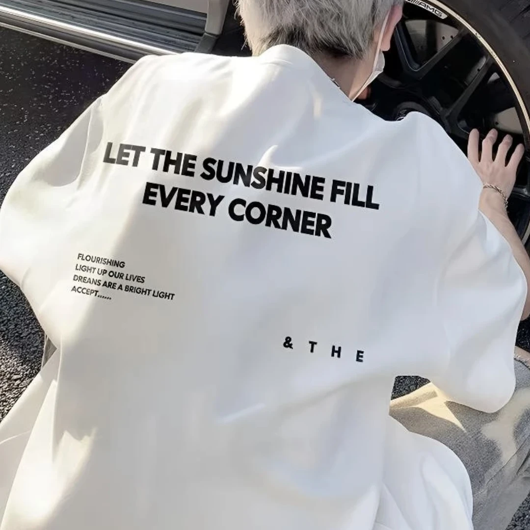 【801】纯棉男生短袖休闲宽松冰丝短袖夏季ins印花网红T恤圆领