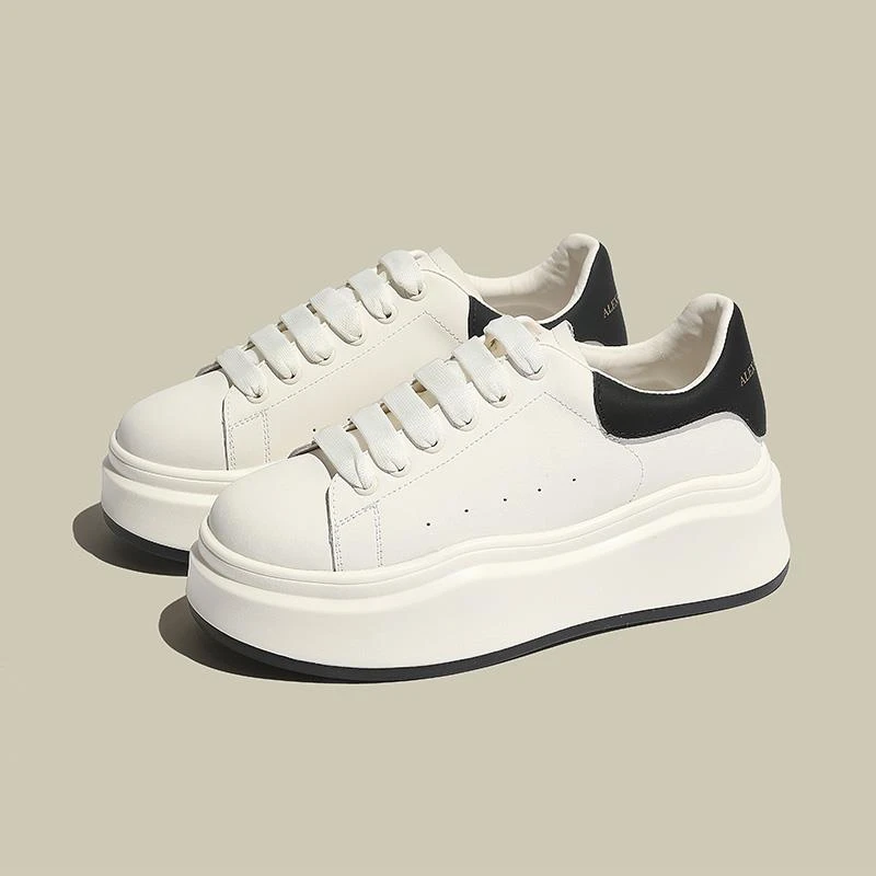 正品鑫麦昆小白鞋厚底增高休闲潮流厚底真皮女鞋2025秋季新款板鞋