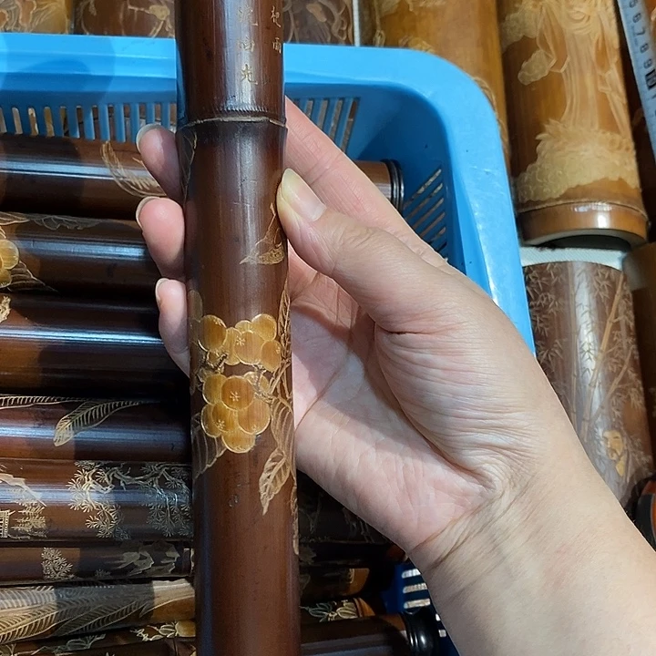 张***豪扇子老煤竹手工雕刻精品香筒